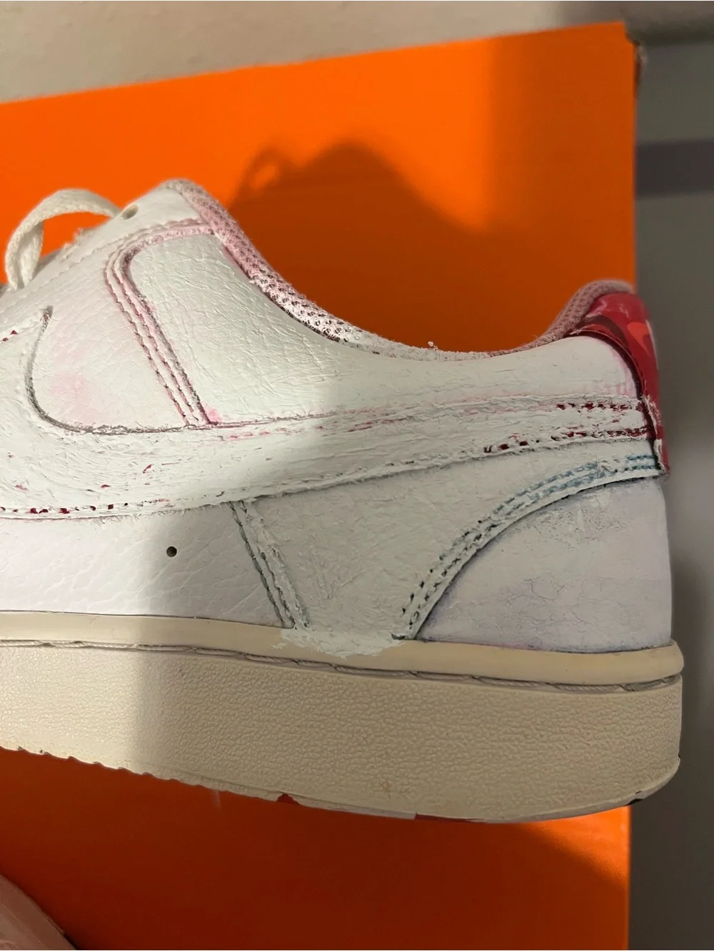 Nike court low vision White & Red Men's Low-Top
